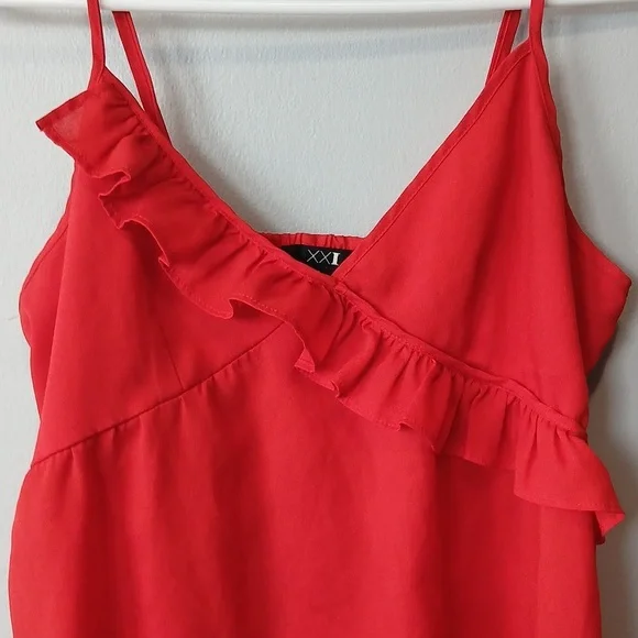 Forever 21 Y2K Red Halter Babydoll Top Womens Medium - Picture 2 of 6